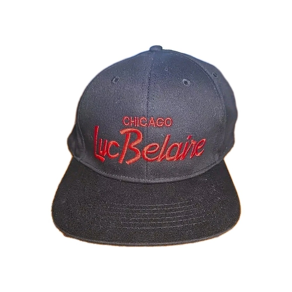 Chicago Script Bulls Hat Luc Belaire France Black Snapback Cap